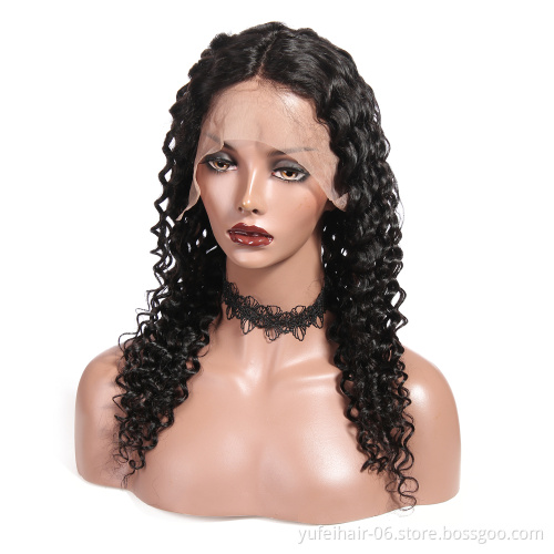 100% Natural Virgin Curly Brazilian Hair Lace Front Wig Cheap Water Deep Wave Wig Human Hair Full Lace Wigs For Black Women